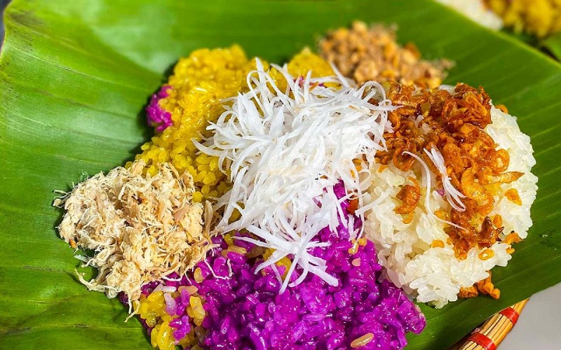Riz gluant cinq couleurs