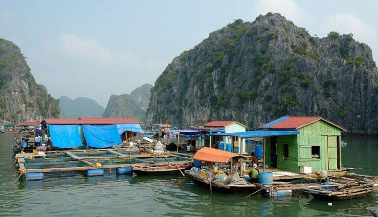 Pueblo flotante de Cai Beo, Bahía de Ha Long, Vietnam, Agencias de Viajes Vietnam